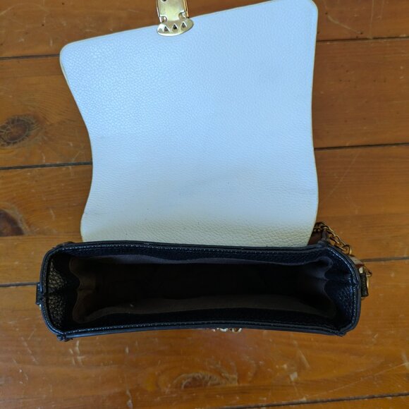 Black White Clutch with Gold Chain - Picture 3 of 3